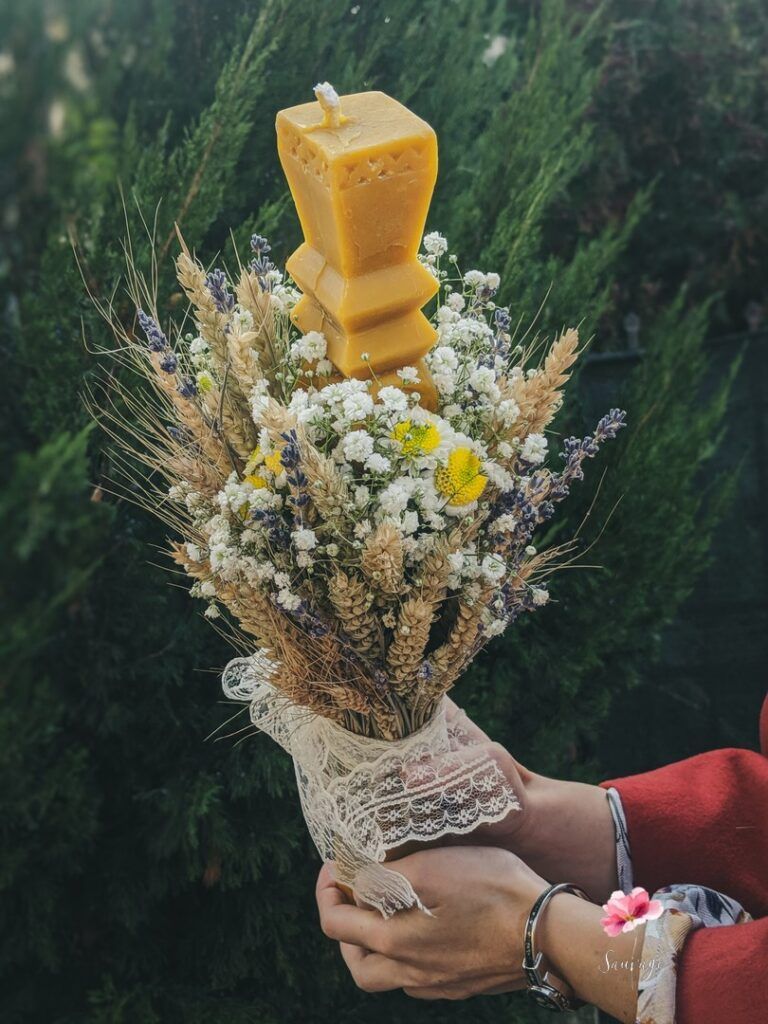 Lumânare rustică ceară naturală